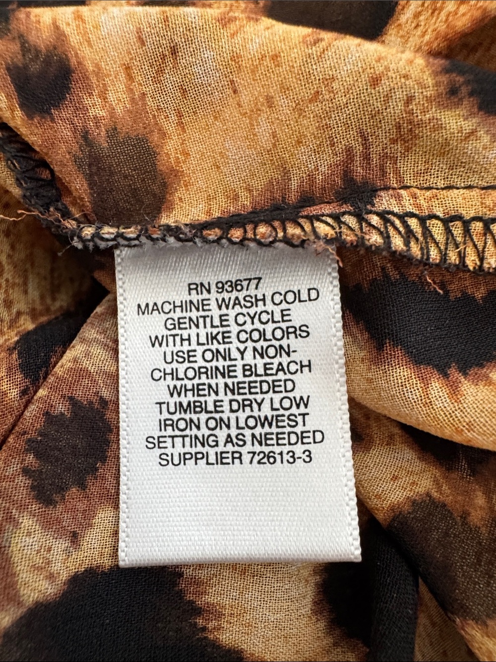 Liz Claiborne Leopard Print Sheer Blouse in Brown and Black - Picture 10 of 10